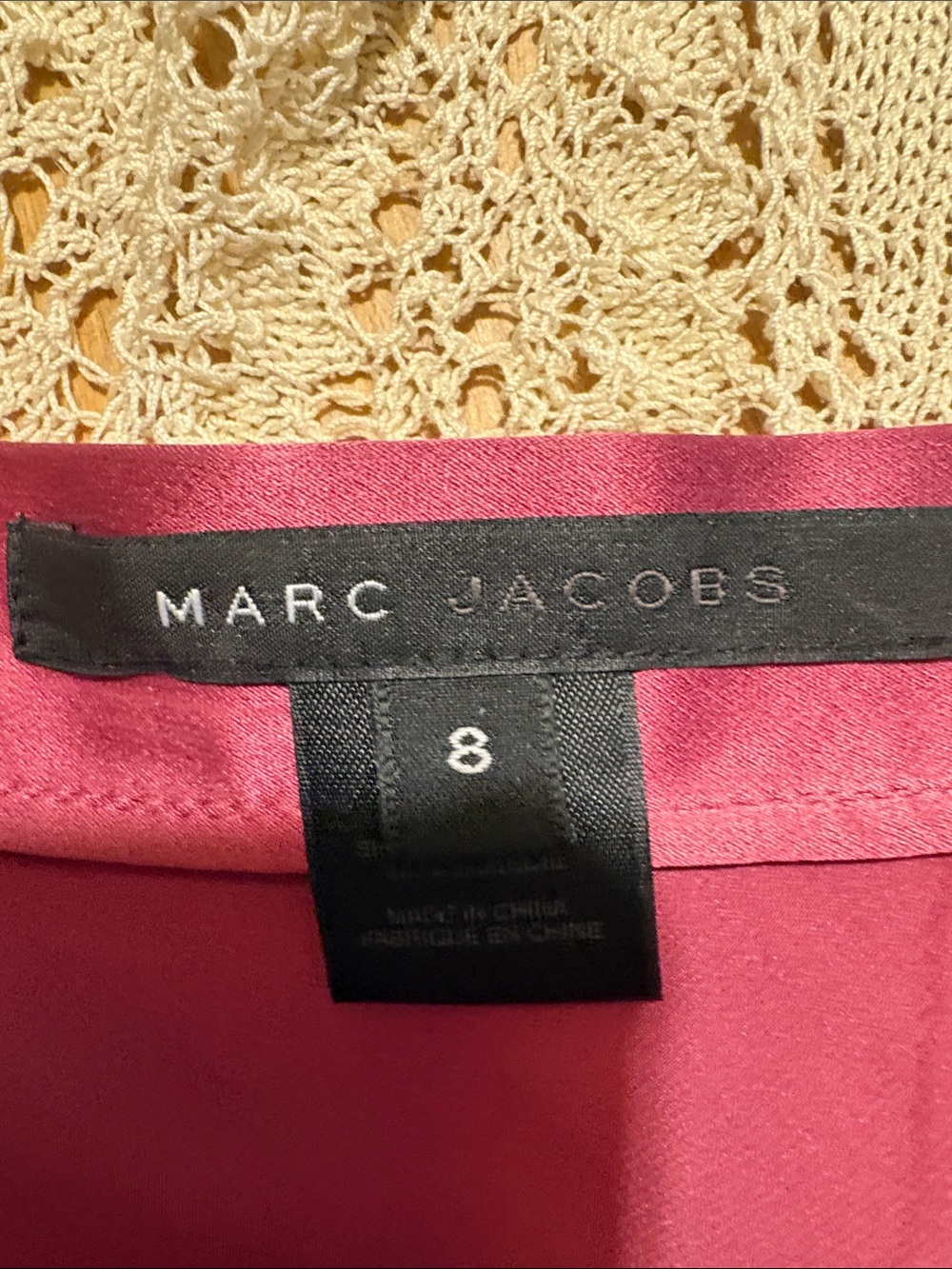 Marc Jacobs Asymmetrical Satin Midi Skirt in Fuchsia Pink